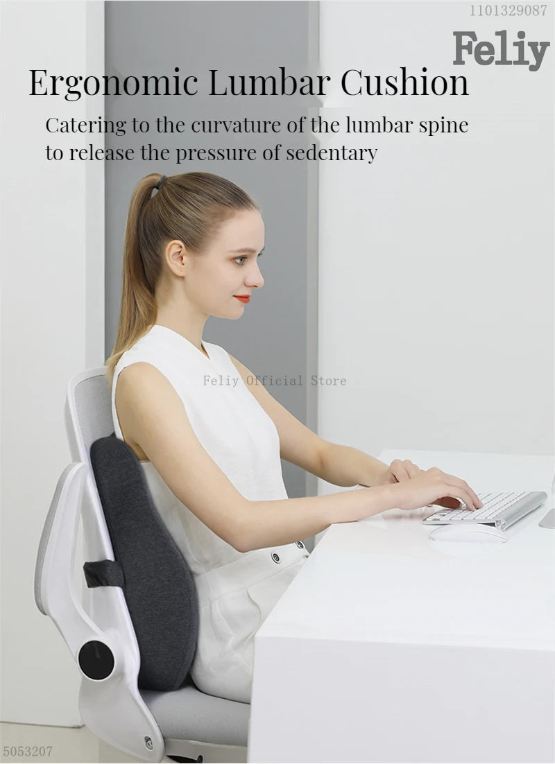 CowLost | memory-foam-office-chair-cushion-car-seat-support-waist-pillow-massage-lumbar-pain-relief-cushion-slow-rebound-orthopedic-pillow |12