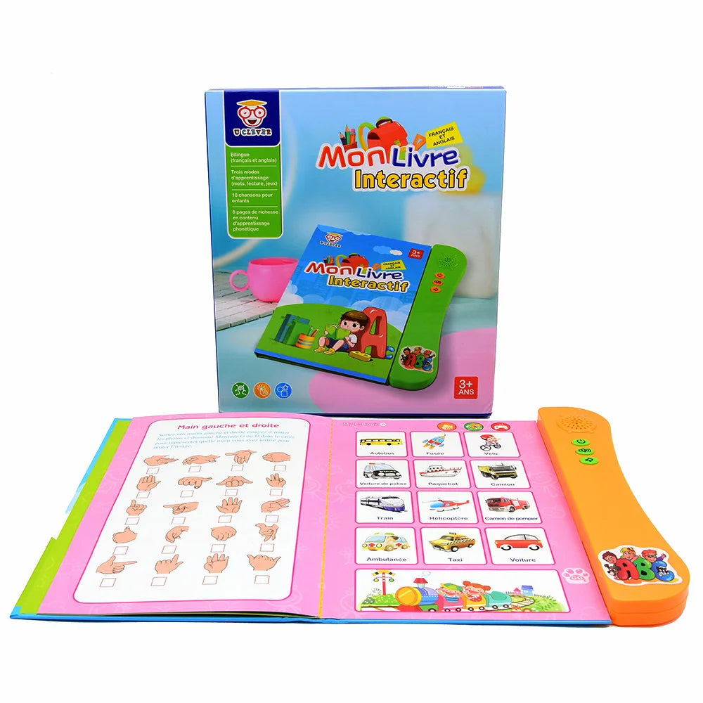 French English Bilingual Interactive Learning Books for Kids Kindergarten Teaching Aids Gift