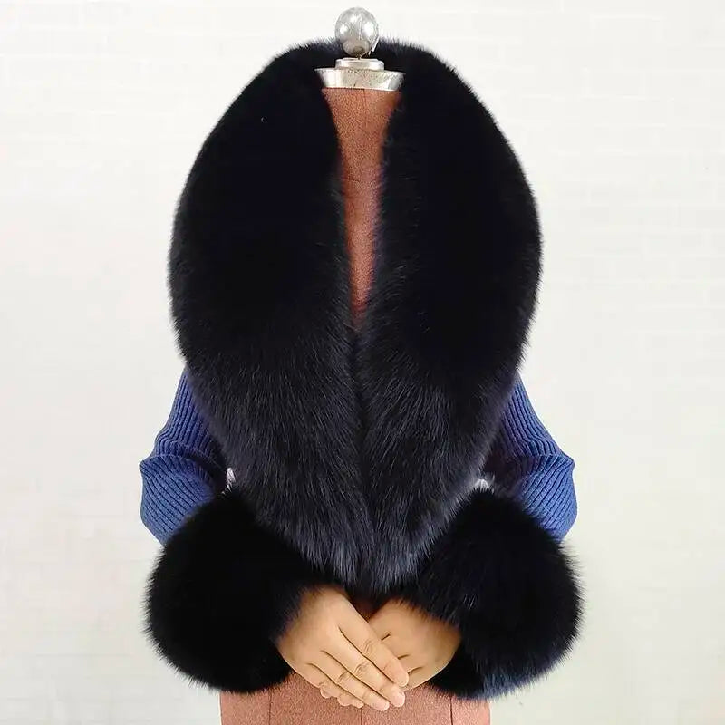 CowLost | winter-natural-fox-fur-scarf-and-cuff-set |25