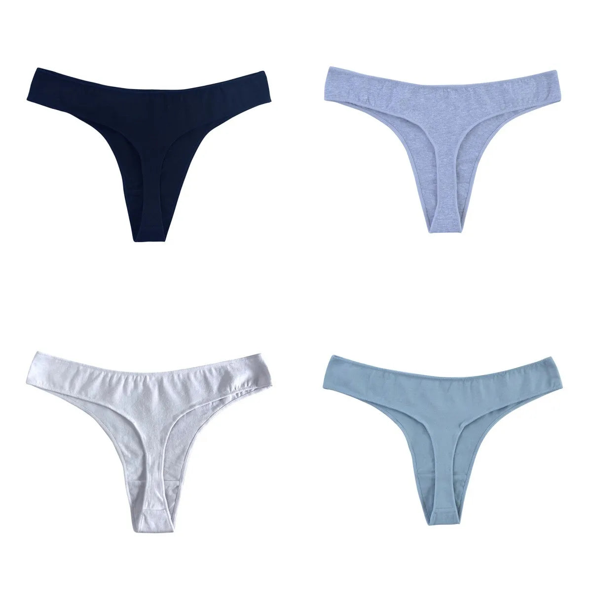 CowLost | product_id-4-pack-women-s-cotton-low-waist-breathable-solid-color-g-string-thongs-m-xl |22