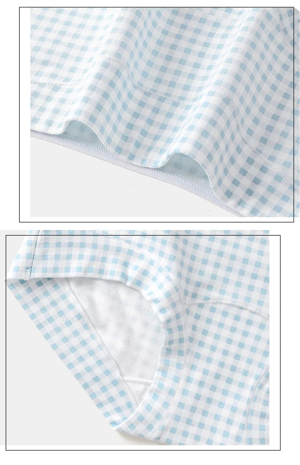 CowLost | product_id-fallsweet-5pcs-plus-size-womens-cotton-seamless-plaid-briefs-high-elastic-underwear |8