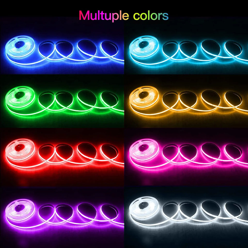 5M WS2811 RGBIC COB LED Strip, Individually Addressable, 160 or 576 LEDs/M, Flexible TV Backlight & Room Decoration