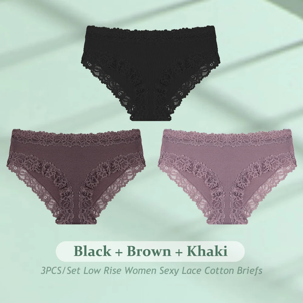 CowLost | activewear-pants-3pcs-women-cotton-seamless-low-waist-panties-set |34