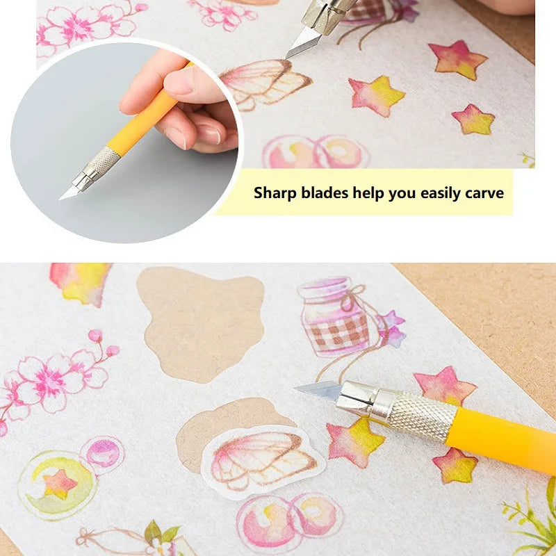CowLost | product_id-junesix-801-carving-knife-with-10-blades-9-colors-diy-engrave-pen-art-supplies |6