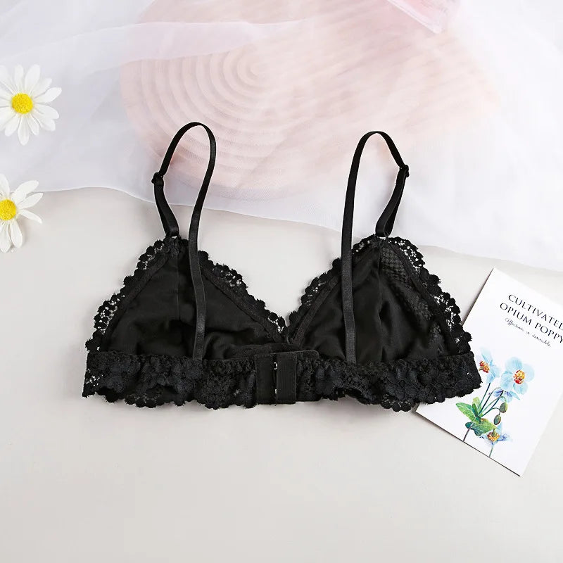 CowLost | product_id-wireless-lace-push-up-backless-bralette-for-women-non-wire-solid-color-bra |8