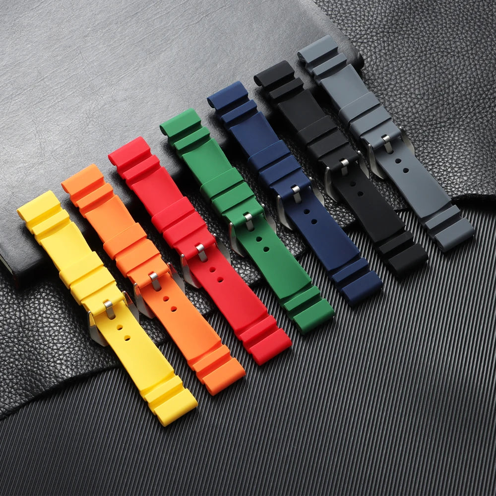 HQstrap 22mm 24mm 26mm Silicone Watch Bands for Panerai Sport Wristband Unisex Rubber Strap