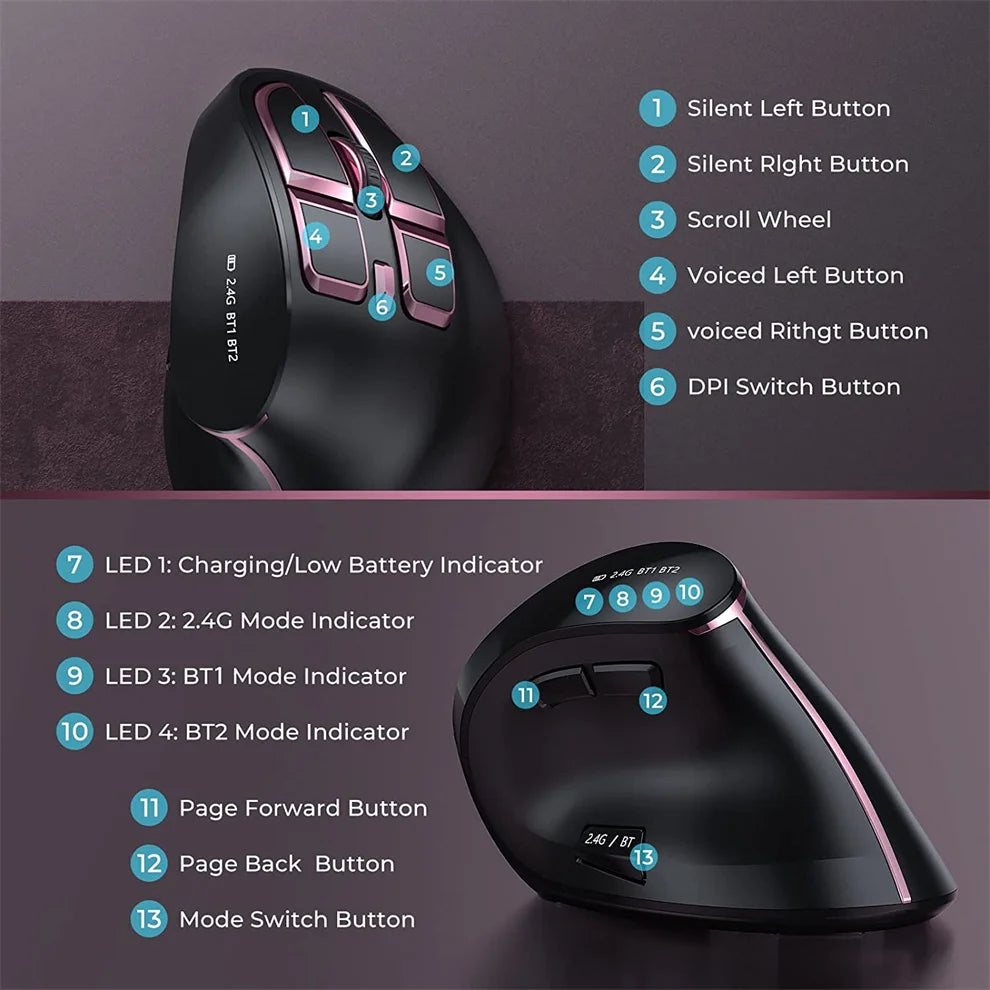 CowLost | product_id-jomaa-2-4g-bluetooth-vertical-wireless-mouse-9-button-rechargeable-for-mac-pc-ipad |6
