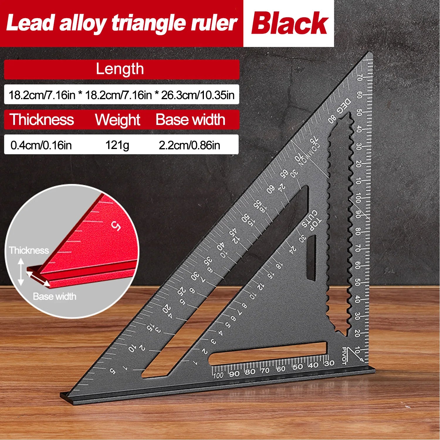 CowLost | product_id-aluminum-alloy-triangle-gauge-ruler-high-precision-woodworking-measuring-tool-metric-imperial |10