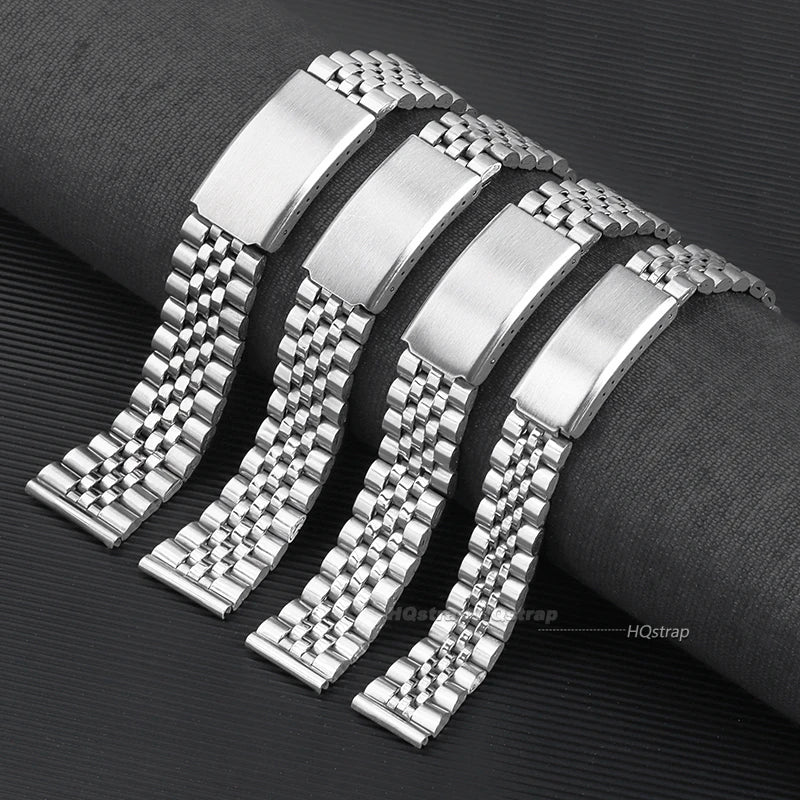Stainless Steel Watchbands 12-22mm with Folding Clasp for Casio & Seiko