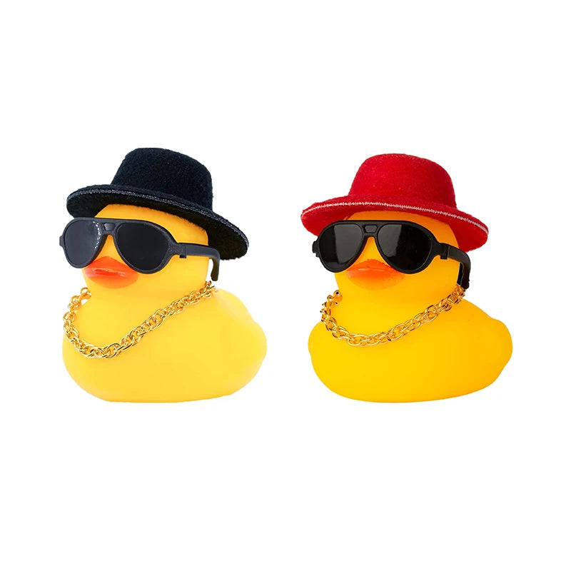 CowLost | 2-set-car-duck-mini-car-dashboard-yellow-rubber-duckies-toy-jeep-duck-party-favor-car-decoration-table-ornament-car-accessory |16