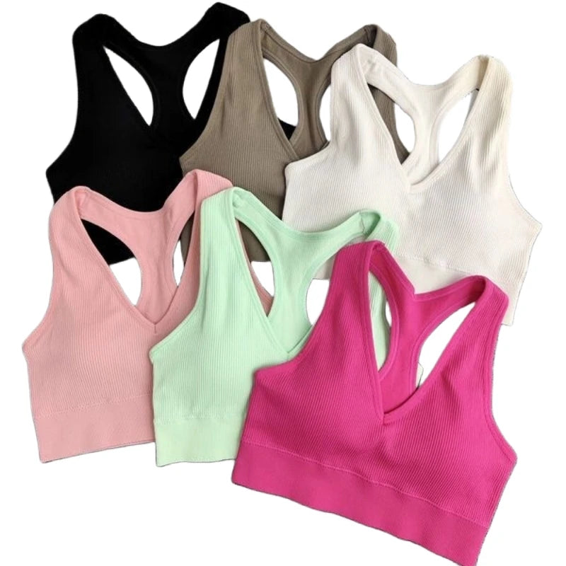 CowLost | product_id-2pcs-seamless-wireless-padded-y-back-breathable-sports-bras-for-women |5