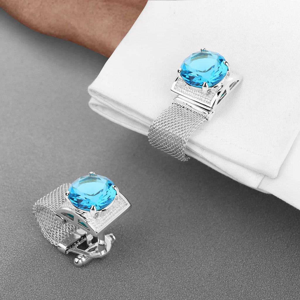 CowLost | clothing-accessories-hawson-mens-silver-birthstone-crystal-cufflinks-luxury |16