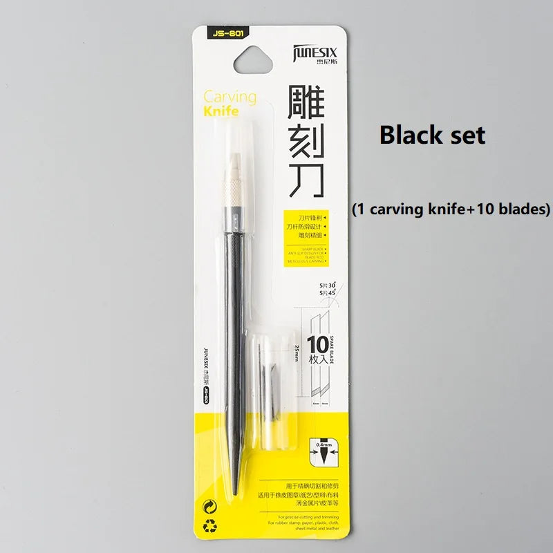 CowLost | product_id-junesix-801-carving-knife-with-10-blades-9-colors-diy-engrave-pen-art-supplies |21