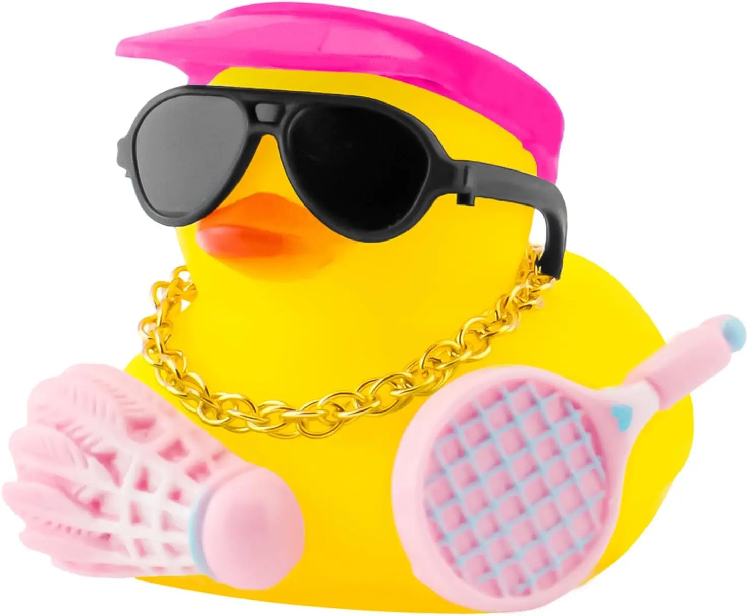 CowLost | product_id-rubber-duck-car-dashboard-ornament-with-badminton-car-accessory |10