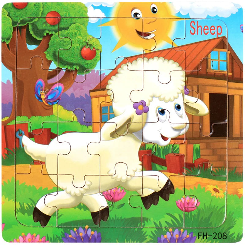 CowLost | fencing-barriers-20-piece-wooden-3d-cartoon-puzzle-educational-toy |22