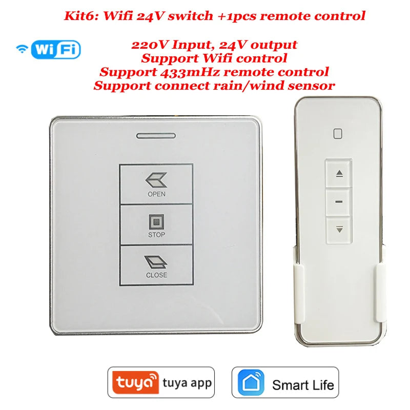 CowLost | rain-sensors-product_id-24v-dc-motor-switch-panel-with-ac-to-dc-transformer-rain-sensor-port-linear-actuator-pergola-switch-tuya-smart-life-remote-optional |3