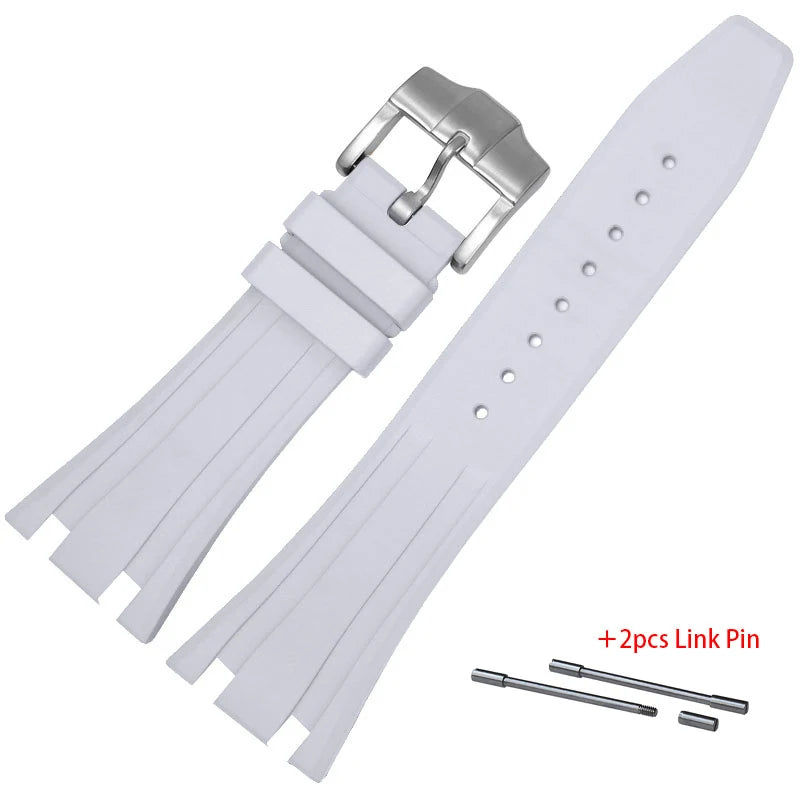 CowLost | product_id-26-27mm-waterproof-soft-silicone-strap-with-link-pin-for-ap-royal-oak-ga2100-ga-2110-replacement-watchband |27