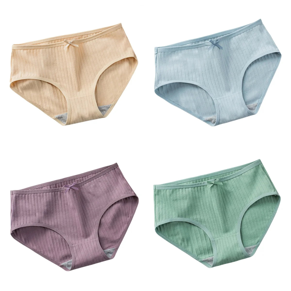 CowLost | product_id-4pcs-womens-low-waist-cotton-breathable-briefs |21