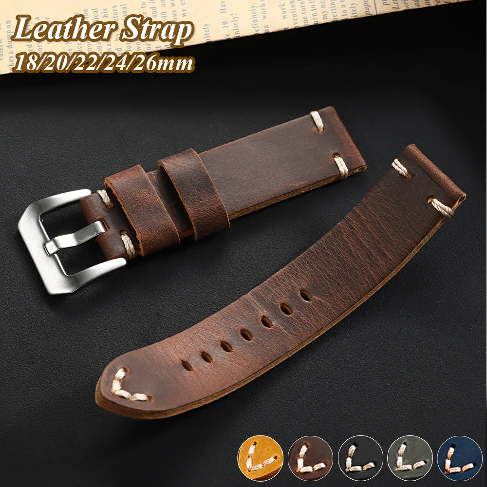 CowLost | product_id-handmade-vintage-brown-cowhide-leather-watchband-18-26mm-for-panerai-pam111-441-men |1