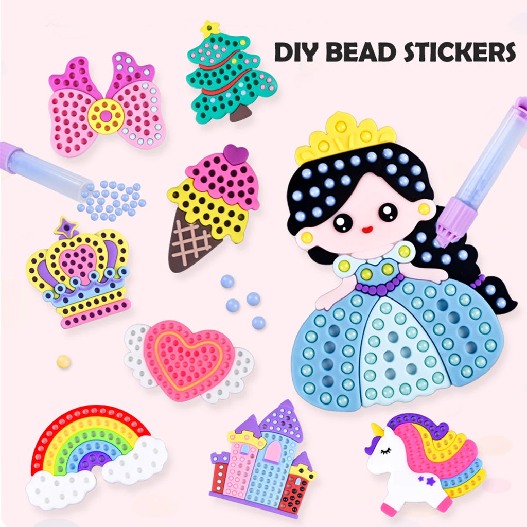 CowLost | product_id-diy-beads-pen-toy-set-handmade-creative-sticker-princess-rainbow-bow-girl-gift |1