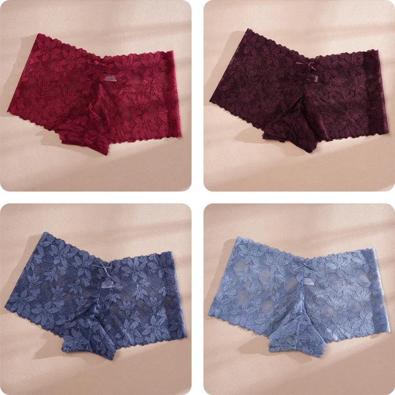 CowLost | activewear-pants-4pcs-womens-low-waist-lace-boyshorts-underwear |24