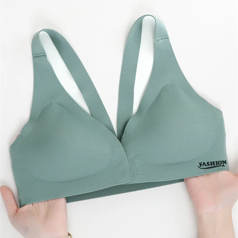 CowLost | product_id-plus-size-adjustable-front-buckle-sports-bra-wire-free-breathable-supportive |8