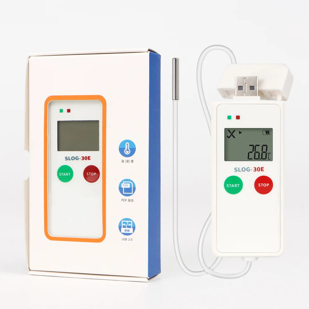 USB Temperature Data Logger 65000 Points PDF Recorder for Food, Medicine, Warehouse Transport