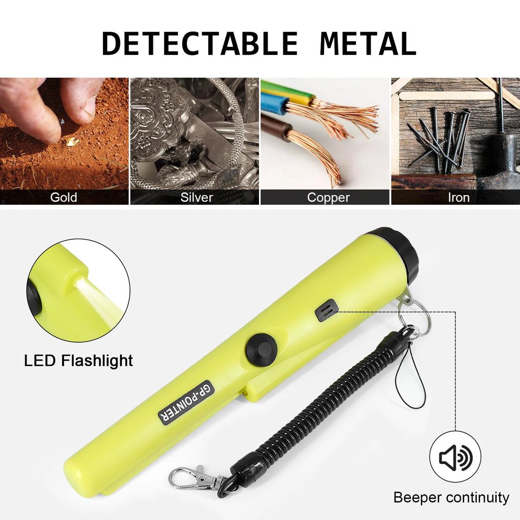 Handheld Waterproof Metal Detector 360° High Sensitivity GP-Pointer Scanner for Gold Silver Coins
