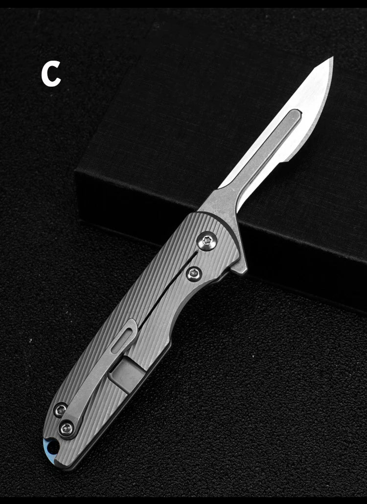 CowLost | tools-upgrade-titanium-alloy-folding-scalpel-with-replaceable-blades |15