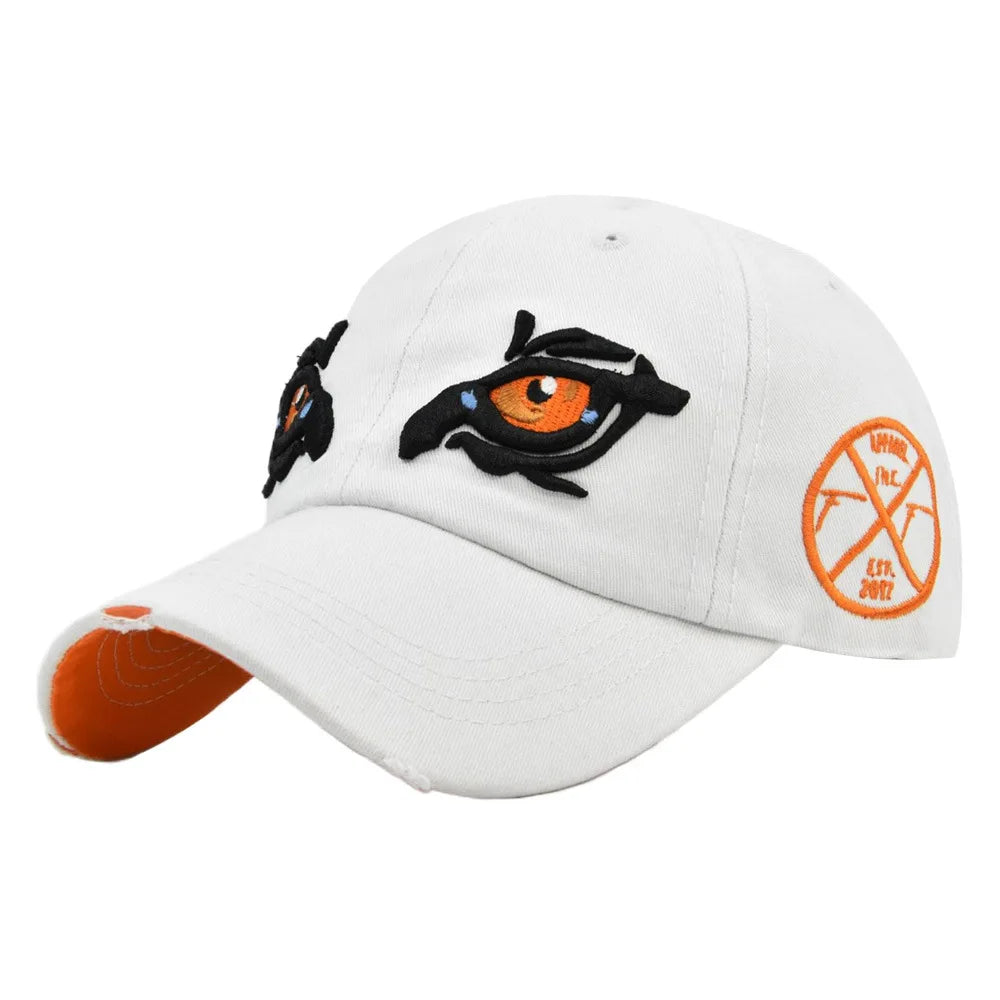 CowLost | washed-cotton-baseball-caps-for-women-men-eagle-eye-embroidery-snapback-hat |23