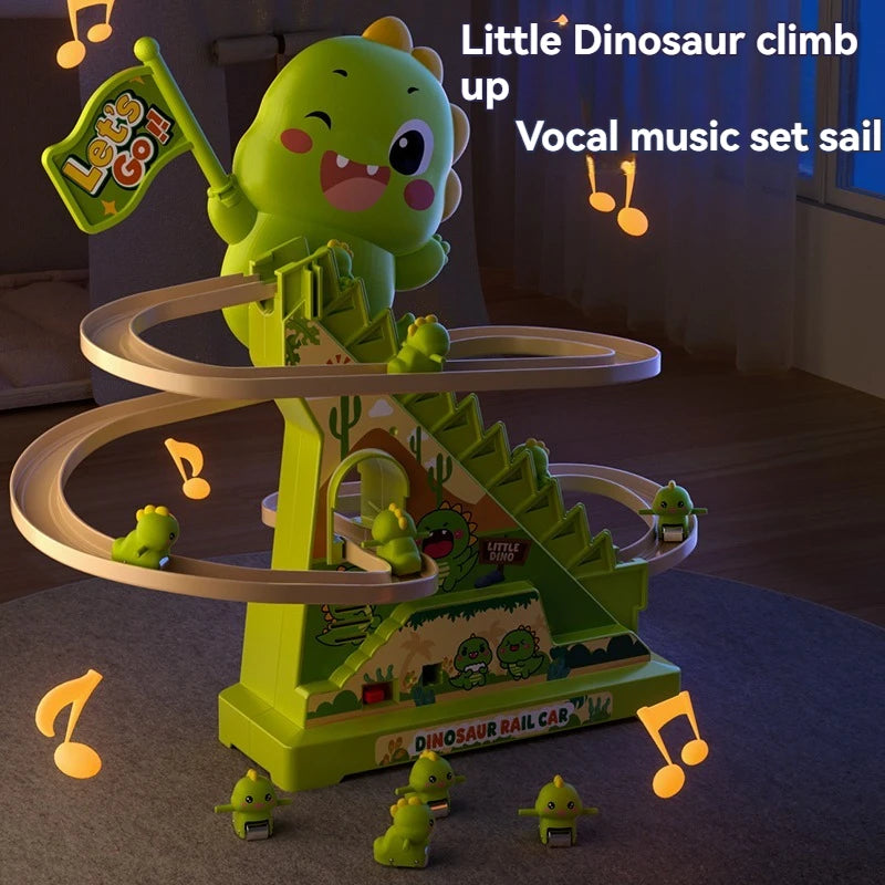 CowLost | product_id-stair-climbing-dinosaur-roller-coaster-toy-with-flashing-lights-and-music-interactive-parent-child-toy |2