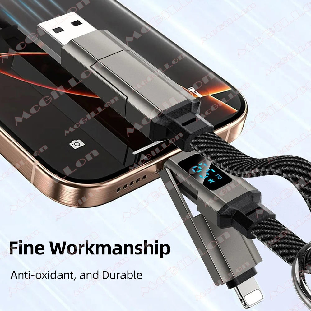 CowLost | product_id-65w-4-in-1-super-fast-charging-keychain-cable-with-digital-display-for-iphone-17-samsung |9