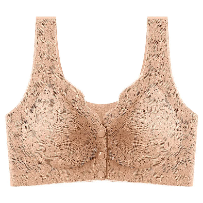 CowLost | product_id-womens-wireless-front-buckle-lace-thin-cup-gathered-sports-bra-vest-large |17