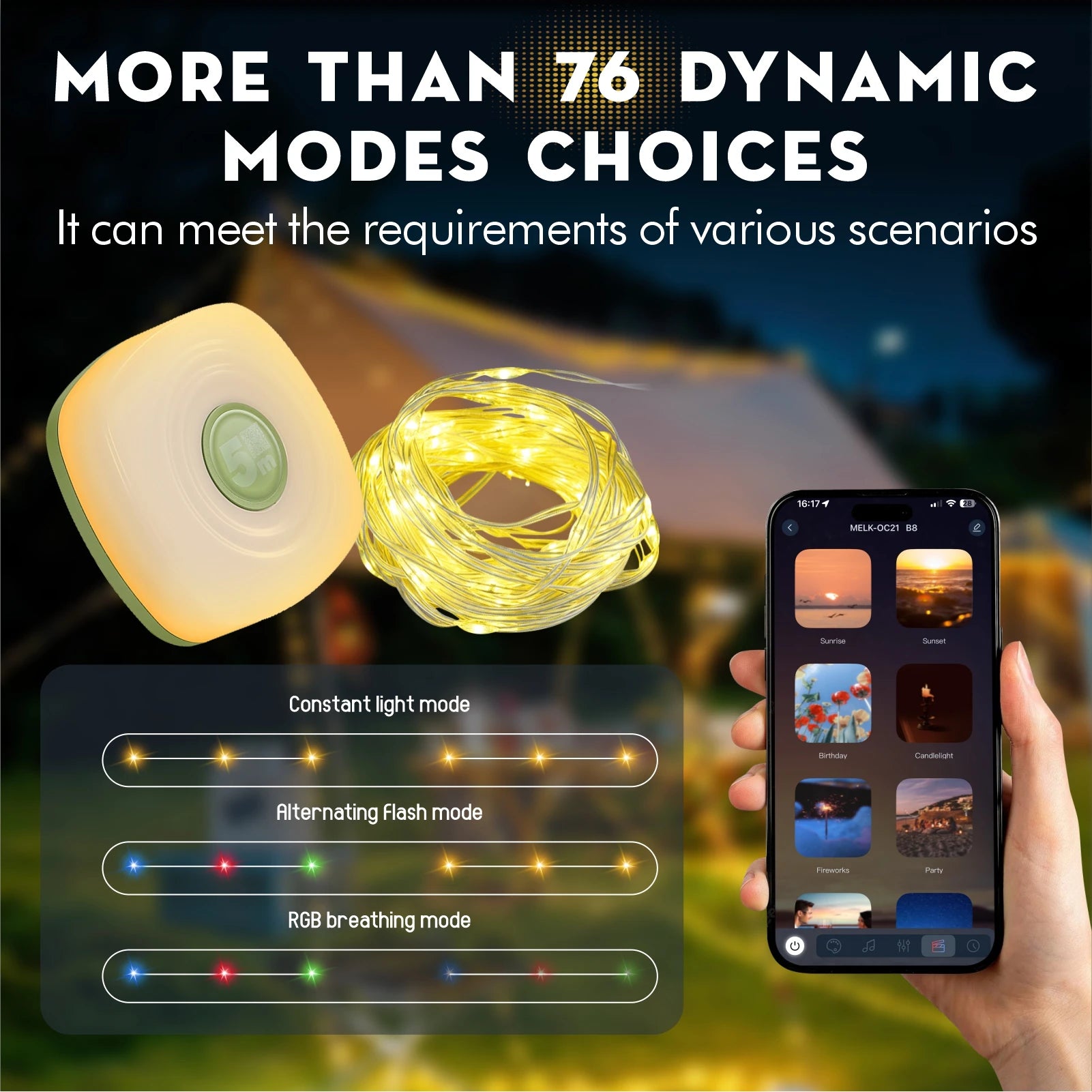 CowLost | product_id-kfvc-usb-rechargeable-waterproof-rgb-led-camping-string-lights-with-smart-app-control |2