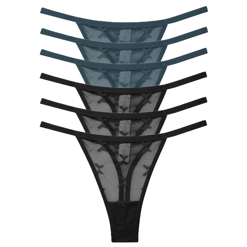 CowLost | activewear-pants-6pcs-women-transparent-mesh-thong-panties-g-string |33