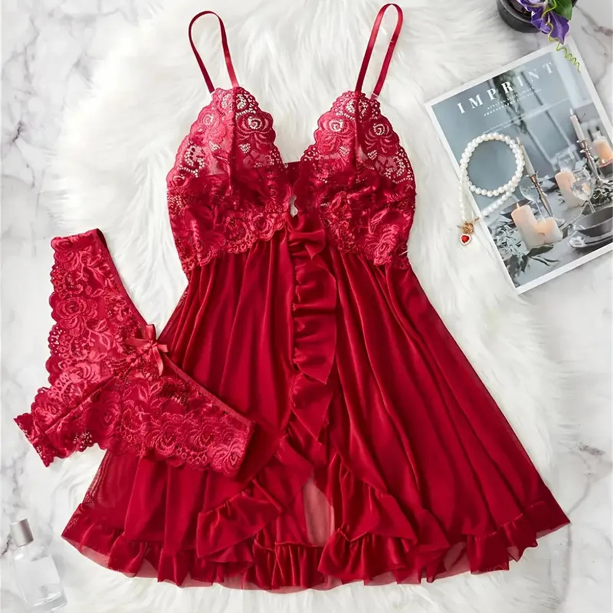 CowLost | elegant-transparent-red-sexy-lingerie-womens-underwear |1