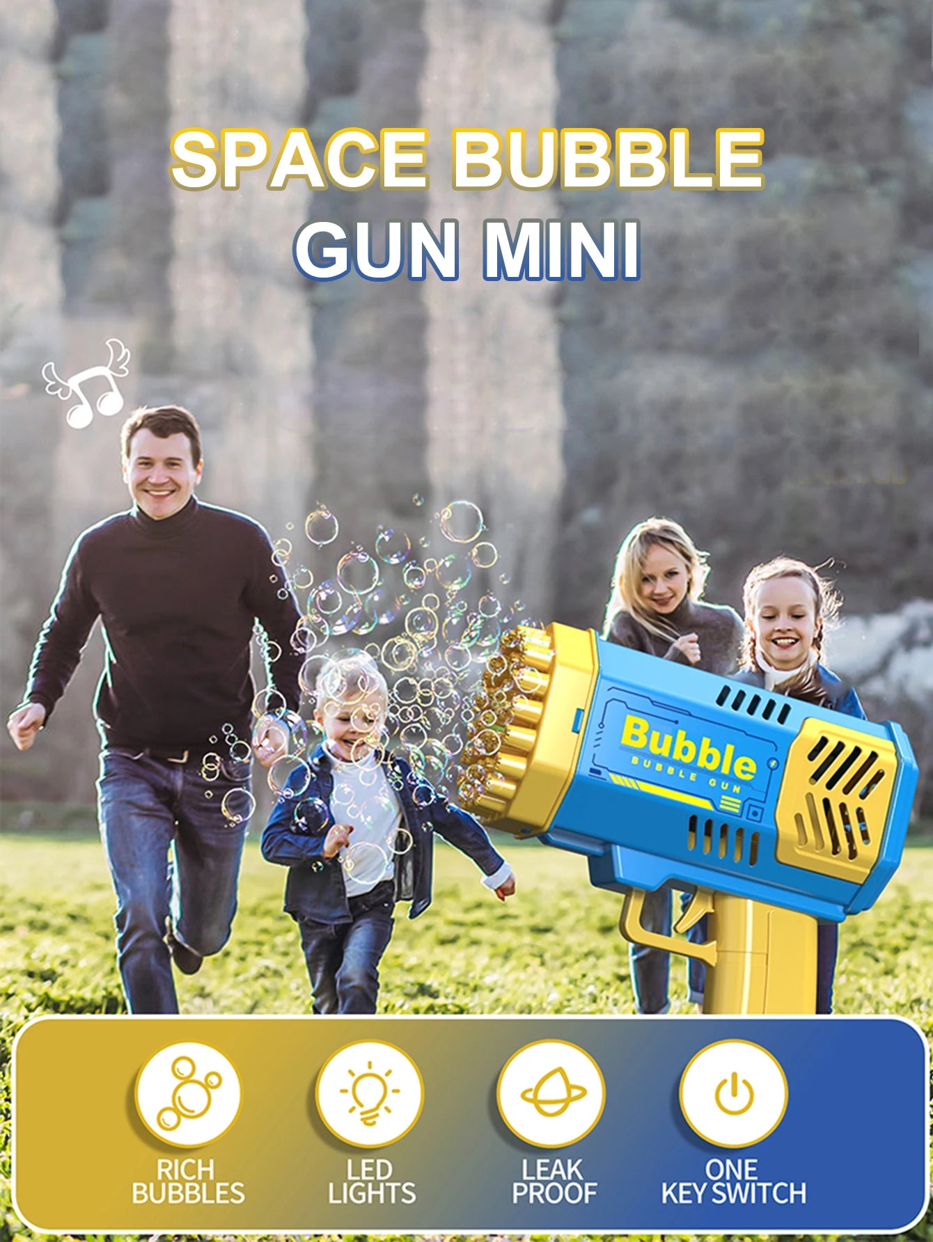 CowLost | product_id-childrens-40-hole-portable-automatic-bubble-gun-toy-with-light-no-battery-needed |11