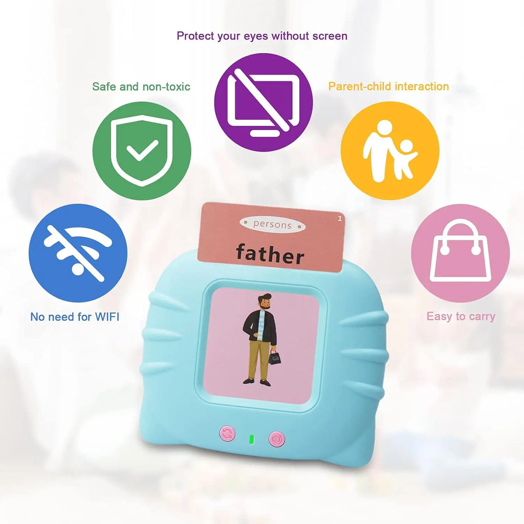 Talking Flashcards Early Education Electronic Montessori Toy for Kids Toddlers Preschool Gift