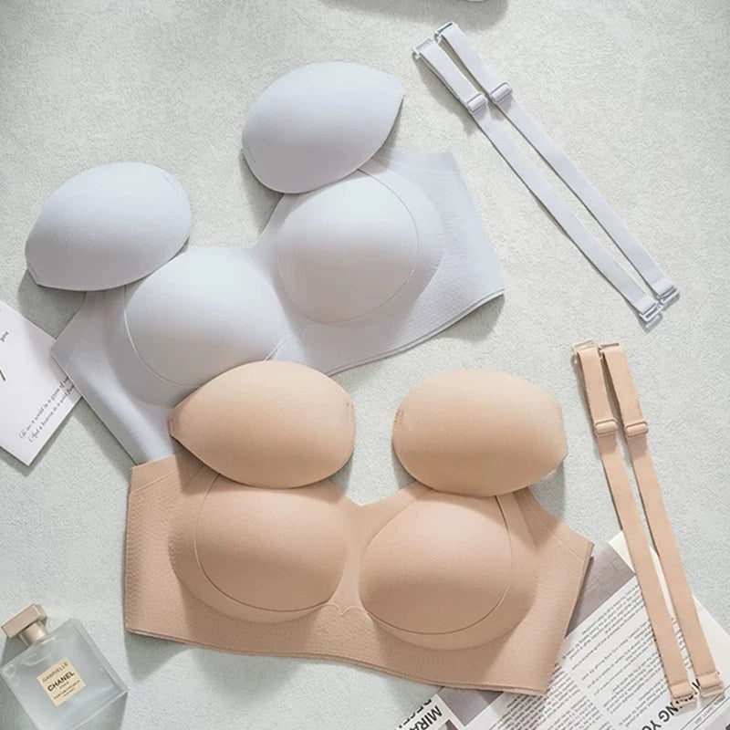 CowLost | seamless-invisible-bra-for-women-with-large-breasts-and-small-shoulders-removable-pads-underwear-comfortable-supportive-bra |2