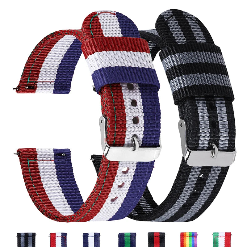 HQstrap 20mm 22mm Nylon Quick Release Watch Strap Unisex Sport Replacement Band