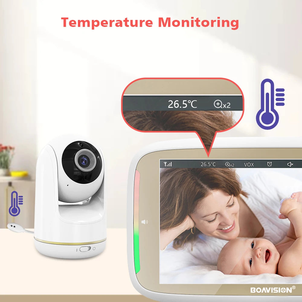 CowLost | vb803-baby-monitor-5-inch-720p-larger-display-with-camera-330-pan-135-tilt-3x-zoom-2-way-audio-night-vision-babysitter-camera |17