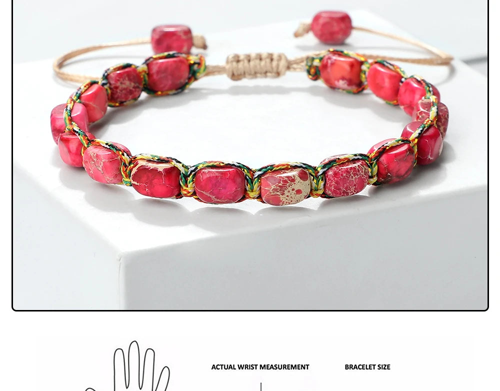 CowLost | badge-pass-holders-handmade-bohemian-imperial-stone-beaded-bracelet |21