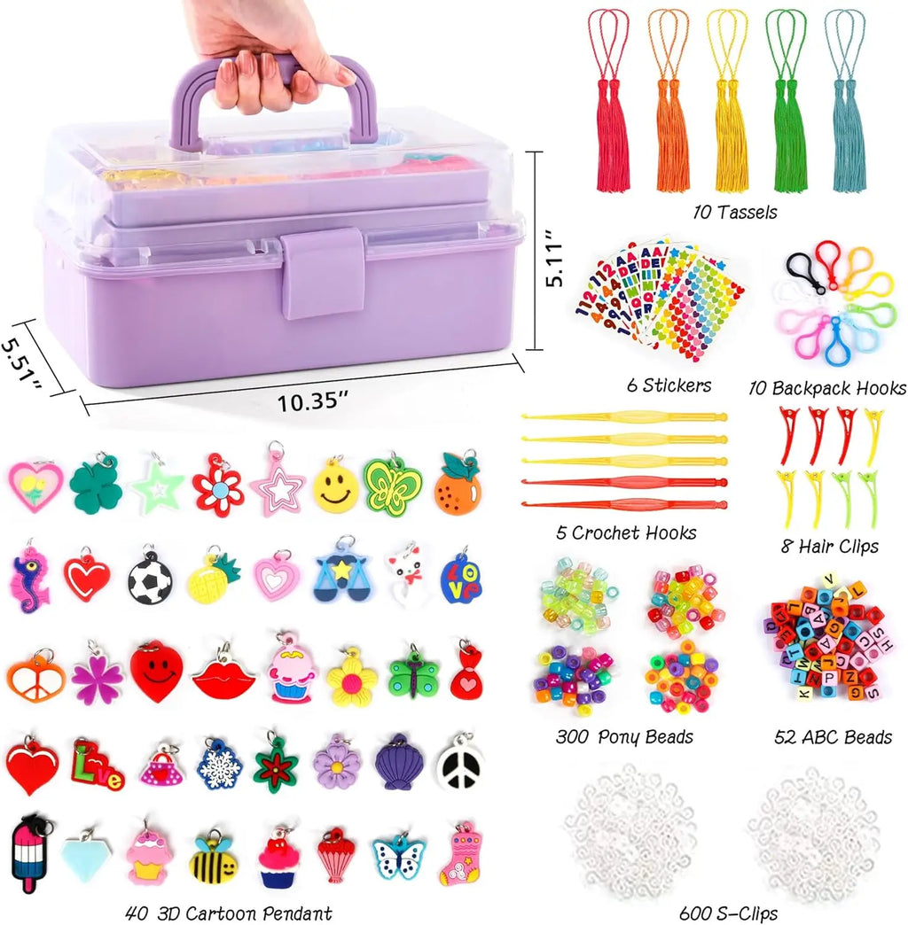 DIY Rubber Bands Loom Weaving Kit for Bracelets and Pendants, CE Certified, Age 14+