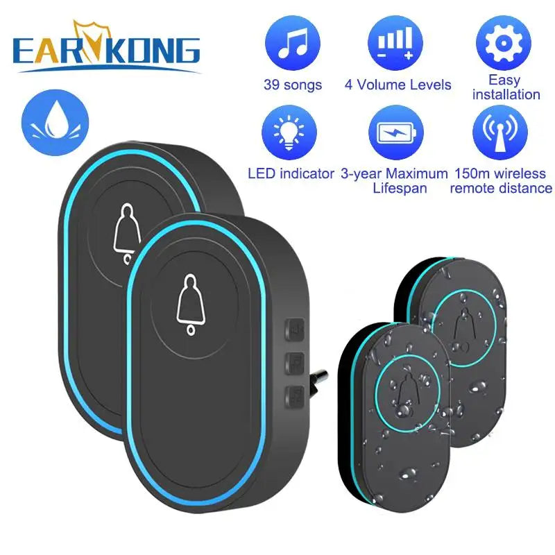 CowLost | intelligent-wireless-doorbell-home-welcome-doorbell-waterproof-300m-remote-smart-door-bell |20