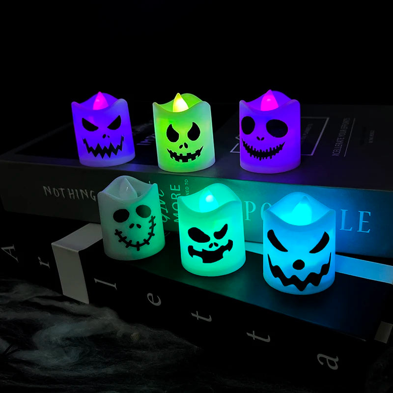 CowLost | 6pcs-halloween-led-ghost-pumpkin-candle-lights-for-party-and-home-decoration |9