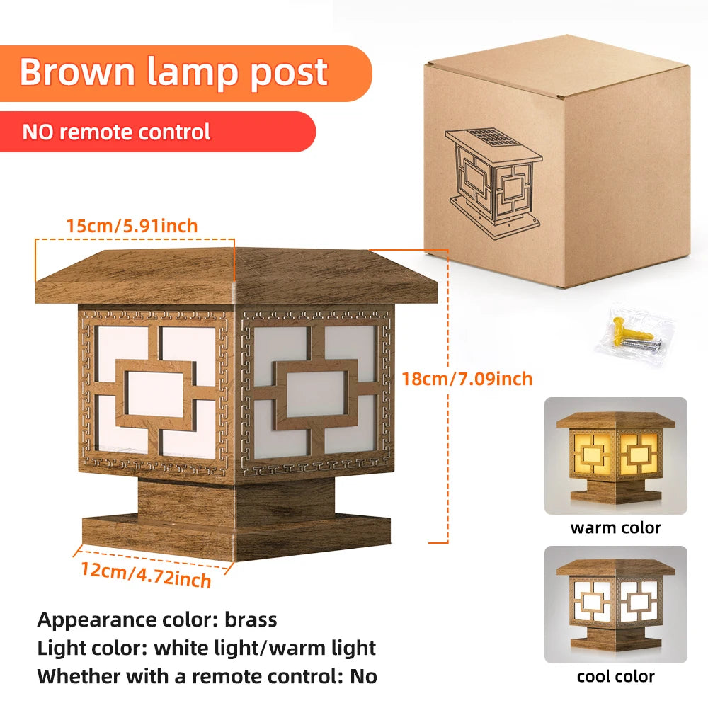 Outdoor Solar LED Post Cap Lights Waterproof with 2 Color Modes for Garden Patio Pathway