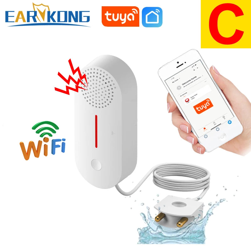 CowLost | independent-water-leakage-detectort-tuya-water-level-sensor-home-kitchen-bathroom-security-alarm-90db-high-volume-alarm-sound |12