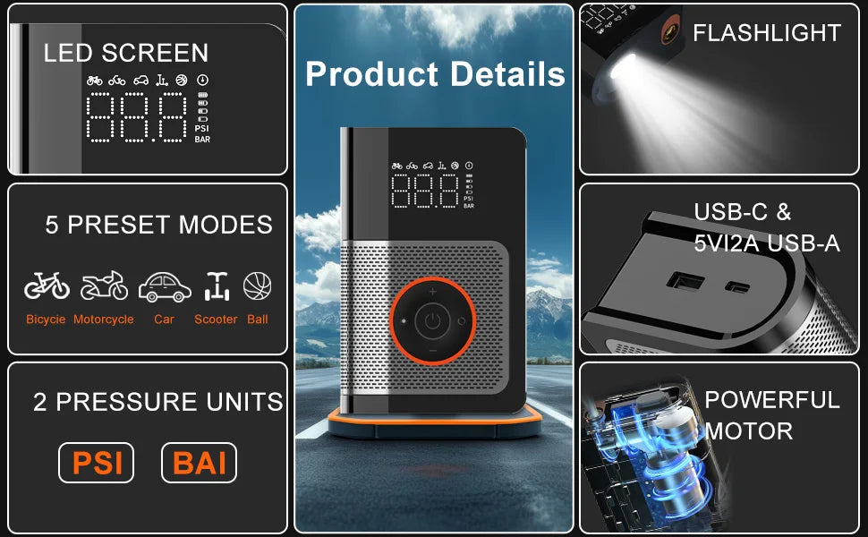 CowLost | tool-bags-product_id-3-in-1-portable-wireless-tire-inflator-with-led-lcd-for-cars-motorcycles-bikes-and-balls |8