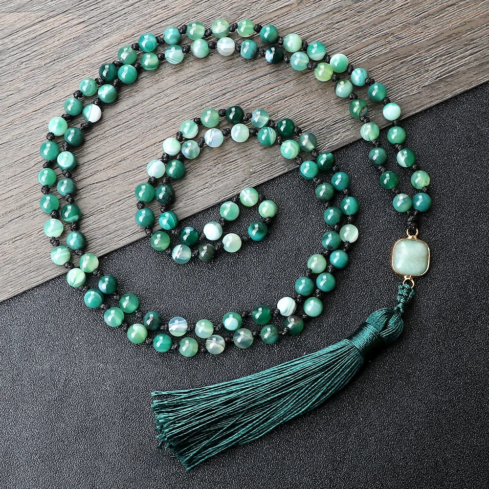 CowLost | handbags-bohemian-108-beaded-mala-tassel-necklace-natural-stone-yoga-jewelry |8