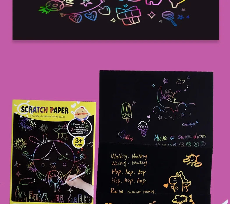 CowLost | product_id-10-pcs-colorful-diy-blank-scratch-painting-paper-set-a4-16k-32k |20